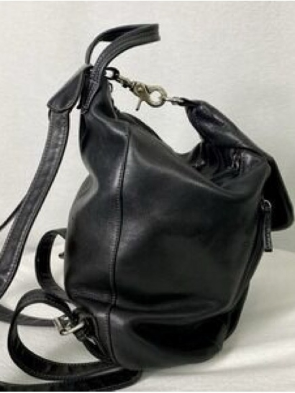 Tignanello Black Soft Leather Backpack Purse